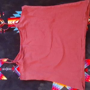 Spaghetti strap under shirt.